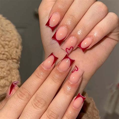 acrylic nails dark red|cute red acrylic nails.